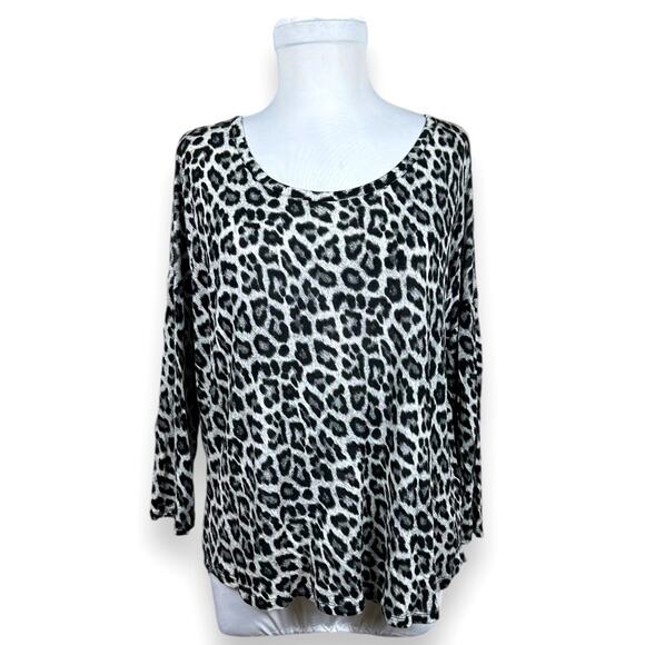 Women’s Michael Kors leopard animal print flowy blouse top size Large - Picture 1 of 6